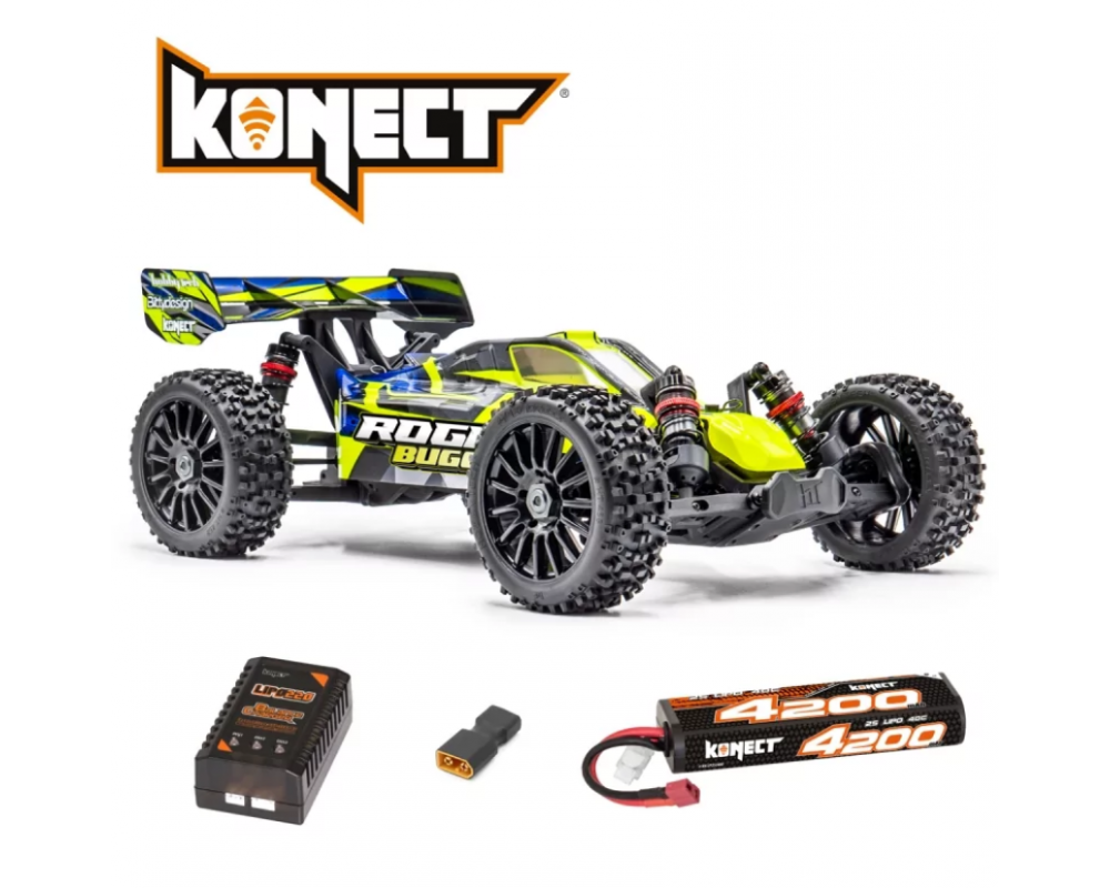 Hobbytech Rogue Buggy Amarillo - Pack con batería y cargador